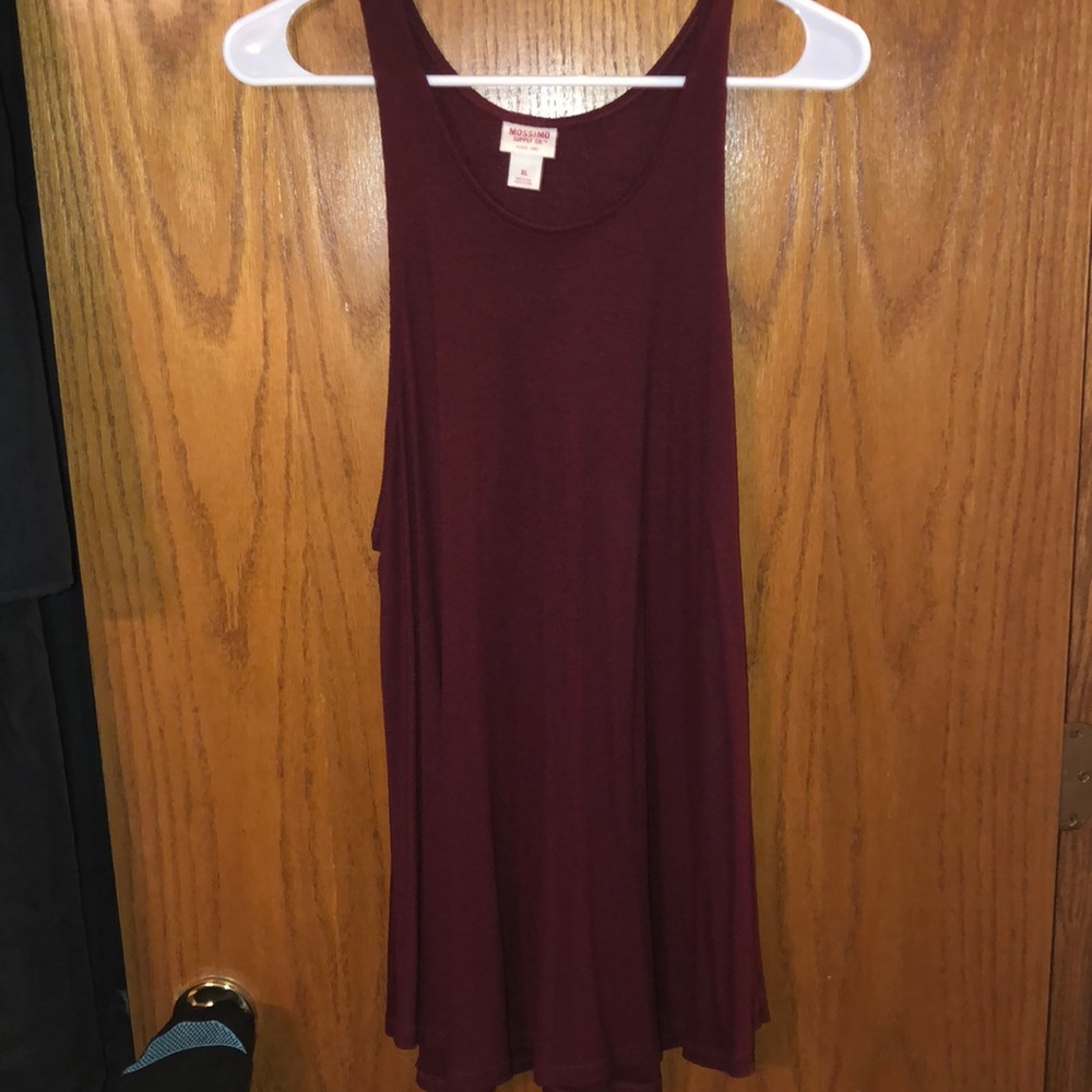 burgundy tunic tank top